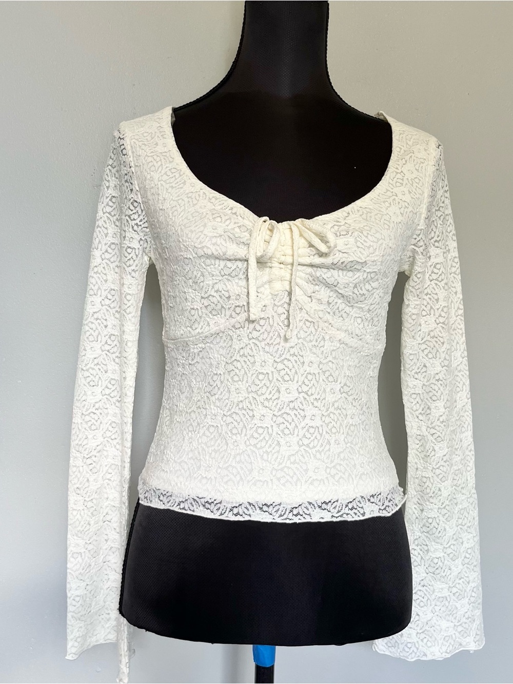 Y2k White lace flare sleeve fairy top
